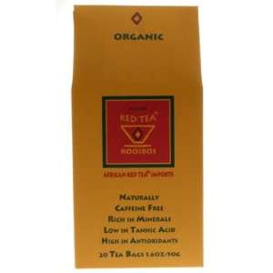   Organic Rooibos Natural, Caffeine Free, 40 Tea Bags, 3.9 oz (100 g