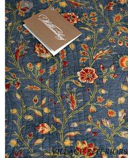   COUNTRY WAKEFIELD CAL / KING QUILT SET  RED & TERRA COTTA on BLUE