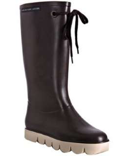 Marc Jacobs brown rubber tie detail rain boots  