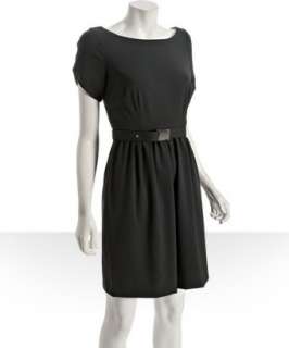 Marc New York storm grey boatneck pleated belted dress   up to 