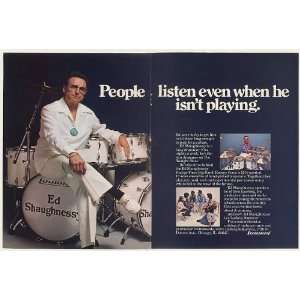  1979 Ed Shaughnessy Ludwig Drums Photo Double Page Print 