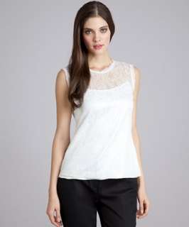 Elie Tahari white sequin lace Theresa blouse  