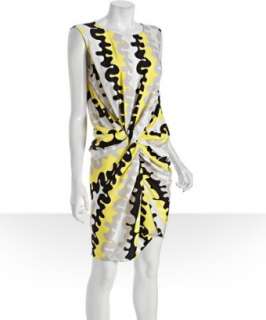 Diane Von Furstenberg yellow low tide print Alastrina gathered dress 