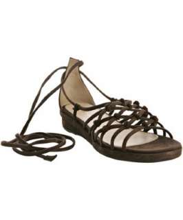 Prada brown knotted suede lace up sandals  