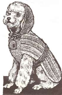 Vintage Dog Sweater Coat Hoodie knitting pattern  