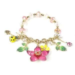    Betsey Johnson Jewelry Hawaiian Pink Orchid Bracelet Jewelry