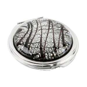  Ukm Gifts Ladies Makeup Compact Mirror Round Black Glimmer 