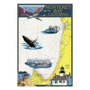  Monterey Bay, CA   Nautical Chart Premium Poster Print 