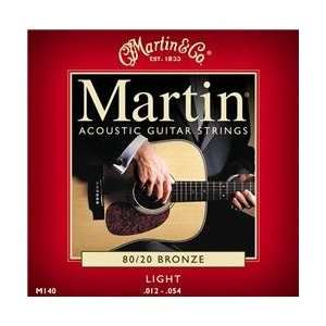  Martin M140 Light Acoustic Guitar Strings 10 Pack 