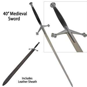  Black And Silver Medieval Sword   40 Inches Everything 