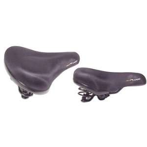  Inline Plush Mens Touring Saddle with Springs Lycra Black 