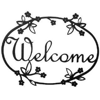 12 Iron Outdoor Welcome Sign   Floral Design