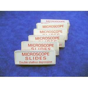  Double Depression Microscope Slides, 6 Packs of 12 