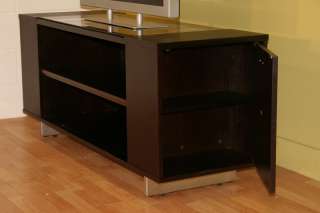 GLASS TOP Contemporary ENTERTAINMENT UNIT TV STAND DOOR  