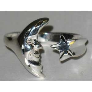  Ring Moon & Star, sterling, Adjustable Patio, Lawn 