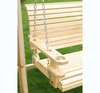Wood Handmade Porch Swing Garden Hanging Chair W/Hanging Chain 
