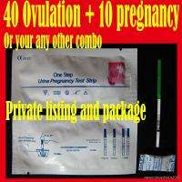40 Ovulation 10 Pregnancy Test Strips or Any Your Combo  