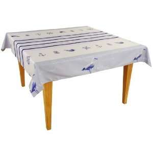  Nautical Double Woven Coated Cotton Tablecloths 60 x 60 