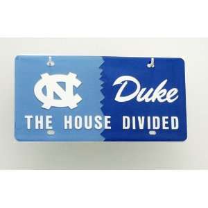 North Carolina Tar Heels/ Duke Blue Devils House Divided License Plate 