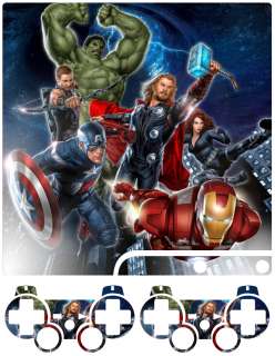   Avengers Movie Cast Thor Captian PlayStation 3 Slim Skin Set   NEW