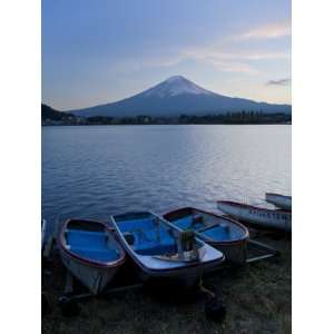  Honshu Island, Kawaguchi Ko Lake, Mt, Fuji and Boats 