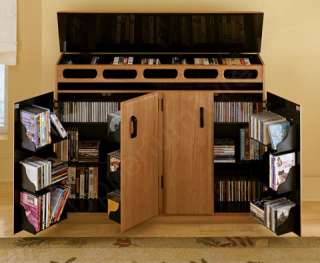 Black Swivel/Spin TV Stand CD/DVD Media Storage Cabinet  