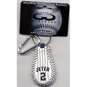   NEW YORK YANKEES MLB LICENSED PINSTRIPE LEATHER KEYCHAIN Sports