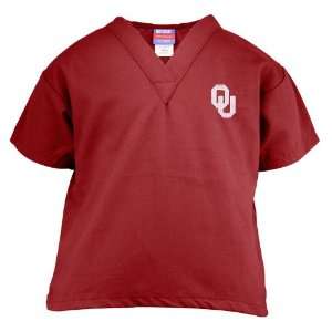  Oklahoma Sooners Crimson Youth Wordmark Scrub Top (Small 