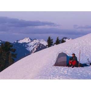  A Man Enjoys a Sunset from Camp High Divide Photographic 