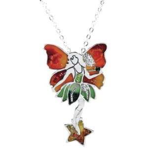 Orange Fairy Pendant Collectible Medallion Necklace Accessory Jewelry