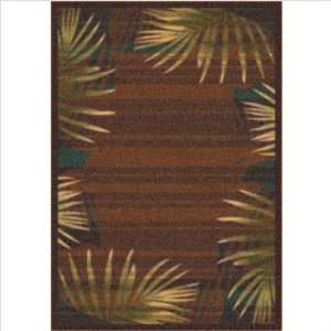  Modern Times Palm Brown Leather Rug Size 54 x 78 