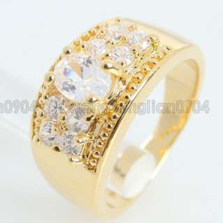 6ct Clear Cubic Zirconia 18k Gold Plated Fashion Ring  
