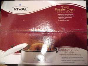NEW RIVAL 16 QUART ROASTER OVEN, COOKS UP TO A 16 POUND TURKEY  