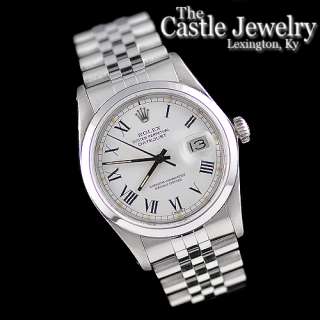   Rolex Datejust16200 White Dial Roman Numerals Jubilee Band  