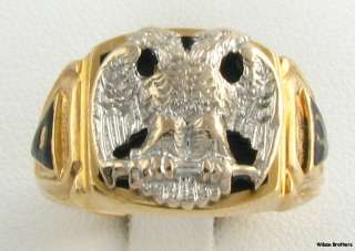 32nd Degree Scottish Rite Masonic Band   14k Y& W Gold Masons Solid 