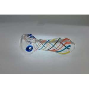  Rainbow Swirl Tobacco Smoking Glass Pipe w/ Free Glass 