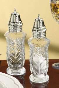 PORTICO CRYSTAL SALT AND PEPPER SHAKER SERVER SET  