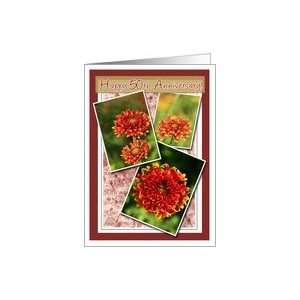  50th Anniversary Red Burst Flower Card Health & Personal 