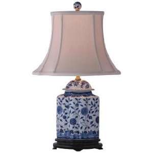   Blue and White Scalloped Porcelain Vase Table Lamp