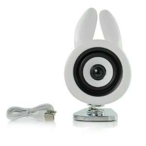  New   Portable Rabbit Shape Cute Mini Speaker white 