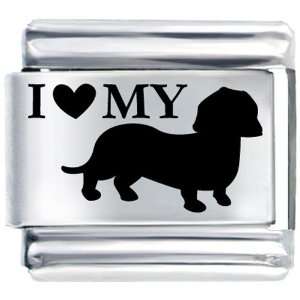 I Heart Wiener Dog Italian Charm Pugster Jewelry