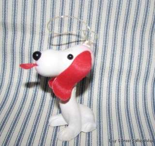 Vintage SNOOPY Beagle Christmas Ornament Red Ears  