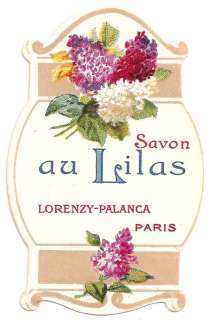 Vintage French Paris Soap Label Savon au Lilas Lilacs  