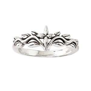  Vine and Leaves Cross Purity Ring Jewelry