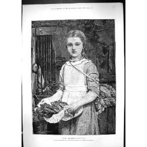  1882 Rabbit Hutch Little Girl Gardner Kate Perugini 