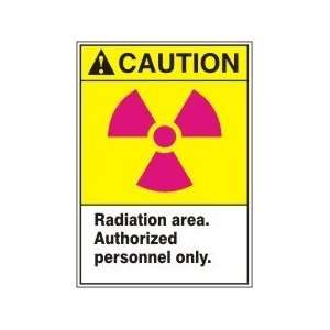 CAUTION RADIATION AREA. AUTHORIZED PERSONNEL ONLY. (W/GRAPHIC) Sign 