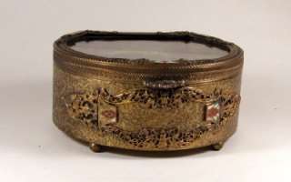 Antique Art Nouveau ENAMEL SPIDERS Jewelry Box Casket  