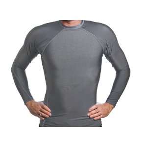   Mens SPF 50+ Gun Metal Grey Long Sleeve Rash Guard