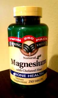 SPRING VALLEY MAGNESIUM WITH CHELATED ZINC BONE HEALTH 400mg 250 