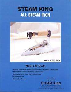 Steam King SK AS Steam only Pressing Iron (Cissell)  
